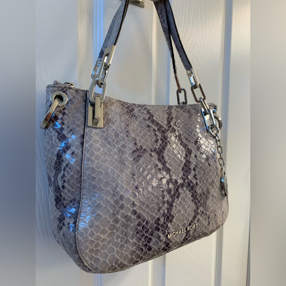 Michael Kors leather snakeskin print handbag